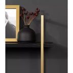 Kate & Laurel All Things Decor Étagère murale en bois et métal Leigh de 20 po x 30 po noire : Style Glamour de Luxe, Rangement suspendu à 3 niveaux