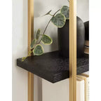 Kate & Laurel All Things Decor Étagère murale en bois et métal Leigh de 20 po x 30 po noire : Style Glamour de Luxe, Rangement suspendu à 3 niveaux