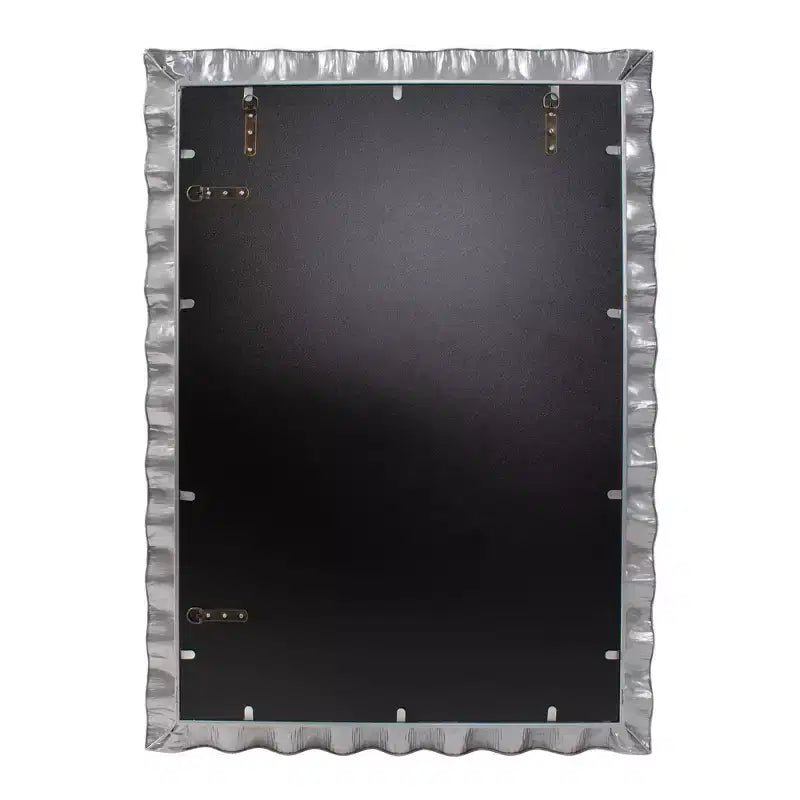 Miroir de courtoisie rectangulaire en métal ondulé La Bailadora 40"x29.5" Argent brillant