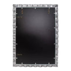 Miroir de courtoisie rectangulaire en métal ondulé La Bailadora 40"x29.5" Argent brillant