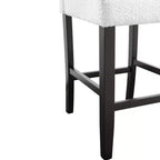 miBasics Lot de 2 tabourets de bar contemporains Northstar en tissu bouclé, hauteur comptoir, blanc/noir : Rembourrés, pieds en bois, garnissage en mousse