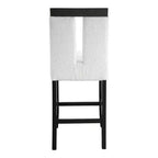 miBasics Lot de 2 tabourets de bar contemporains Northstar en tissu bouclé, hauteur comptoir, blanc/noir : Rembourrés, pieds en bois, garnissage en mousse