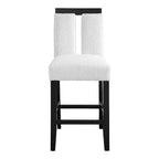 miBasics Lot de 2 tabourets de bar contemporains Northstar en tissu bouclé, hauteur comptoir, blanc/noir : Rembourrés, pieds en bois, garnissage en mousse