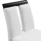 miBasics Lot de 2 tabourets de bar contemporains Northstar en tissu bouclé, hauteur comptoir, blanc/noir : Rembourrés, pieds en bois, garnissage en mousse