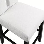 miBasics Lot de 2 tabourets de bar contemporains Northstar en tissu bouclé, hauteur comptoir, blanc/noir : Rembourrés, pieds en bois, garnissage en mousse