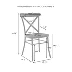 Lot de 4 chaises de salle à manger Camille en métal noir mat : Structure en acier, dossier en croix, capacité de 113 kg