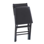 Lot de 2 chaises pliantes modernes du milieu du siècle avec dossier en corde de la Tamise et assise rembourrée noires : Bois d'hévéa, revêtement en polyester, aucun assemblage requis