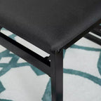 Lot de 2 chaises pliantes modernes du milieu du siècle avec dossier en corde de la Tamise et assise rembourrée noires : Bois d'hévéa, revêtement en polyester, aucun assemblage requis