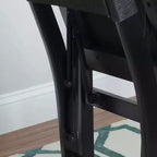 Lot de 2 chaises pliantes modernes du milieu du siècle avec dossier en corde de la Tamise et assise rembourrée noires : Bois d'hévéa, revêtement en polyester, aucun assemblage requis