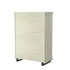 Ensemble commode contemporaine 9 tiroirs et chiffonnier 5 tiroirs 96,5 cm, aspect bois scié blanc cassé : Rangement de chambre avec assemblage adulte requis