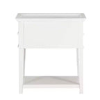Table de Chevet Clara Blanche : Plateau Encastré, 2 Tiroirs, Étagère Ouverte, MDF Peint, Cadre en Bois