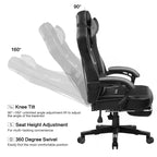 Chaise de jeu avec repose-pieds Chaise de bureau à dossier haut Chaise de bureau grise