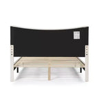 Lit plateforme capitonné en bouclé moderne avec dossier ailé Queen Heartwild blanc, en vente 24h/24 et 7j/7