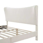 Lit plateforme capitonné en bouclé moderne avec dossier ailé Queen Heartwild blanc, en vente 24h/24 et 7j/7