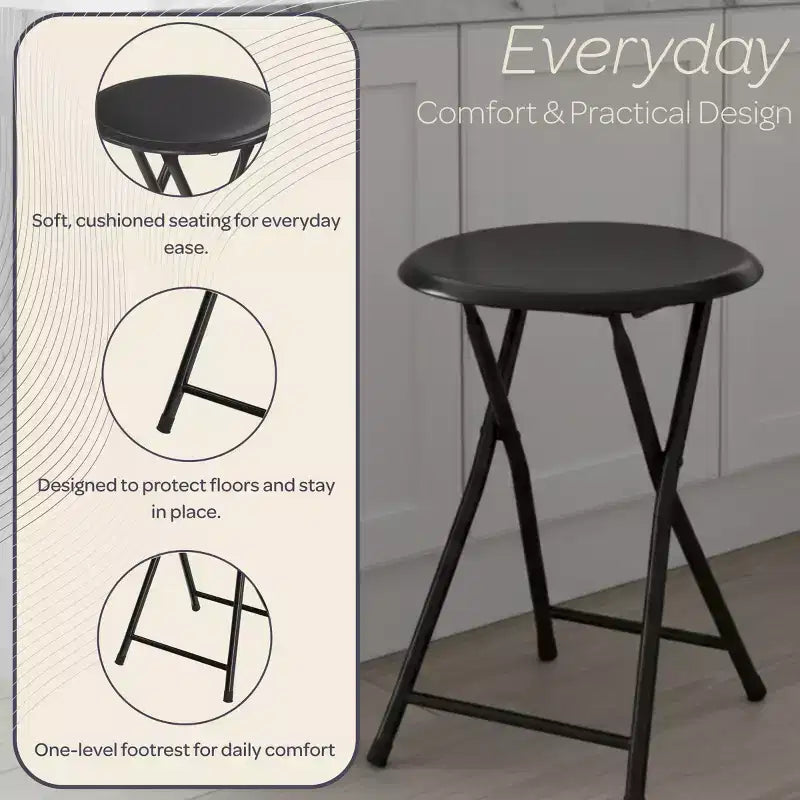 Tabouret pliant sans dossier de 45,7 cm avec capacité de 102 kg