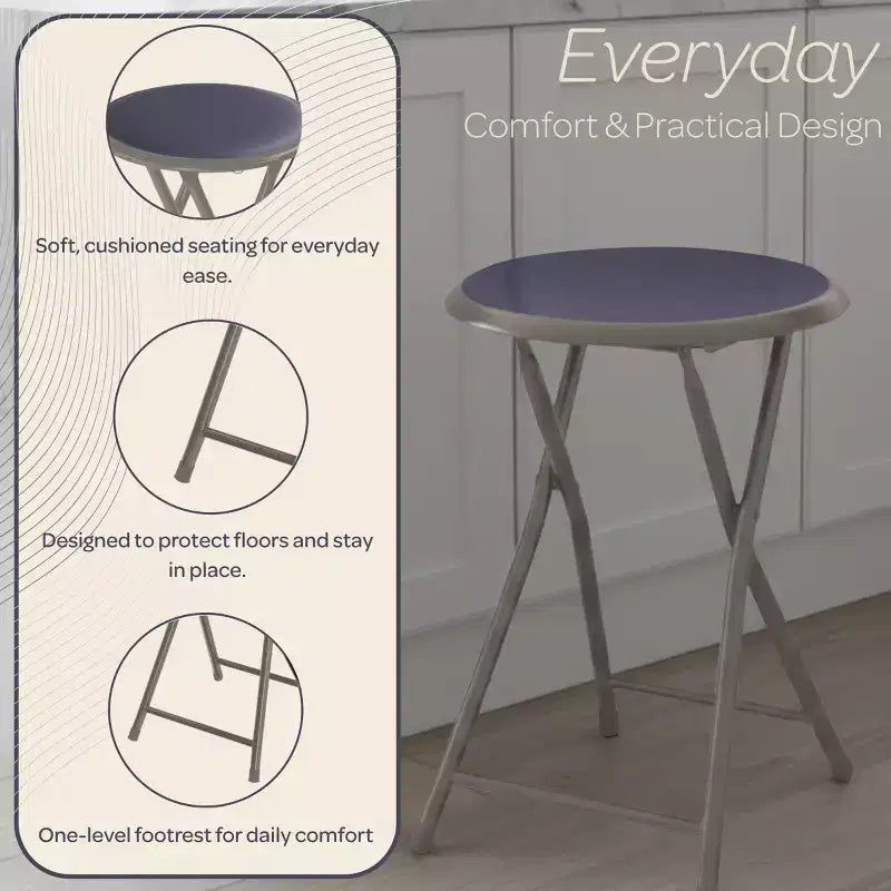 Tabouret pliant sans dossier de 45,7 cm avec capacité de 102 kg