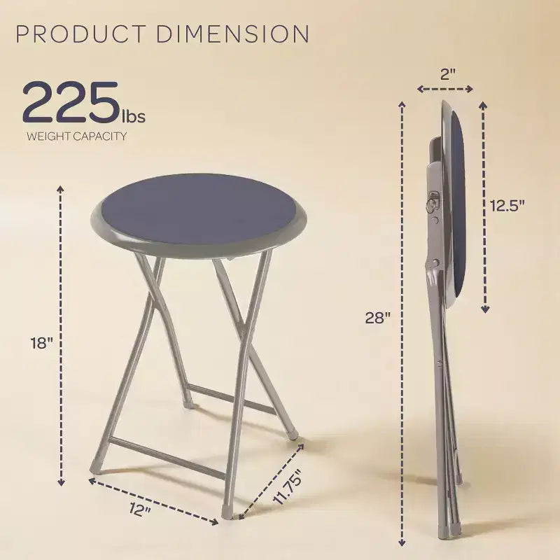 Tabouret pliant sans dossier de 45,7 cm avec capacité de 102 kg