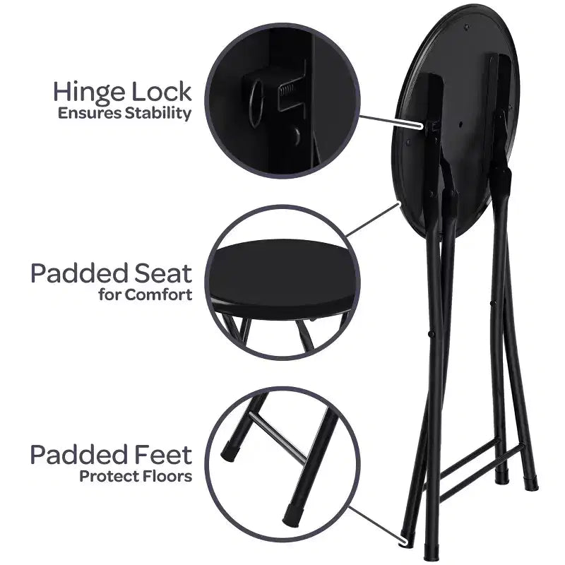 Tabouret pliant sans dossier de 45,7 cm avec capacité de 102 kg