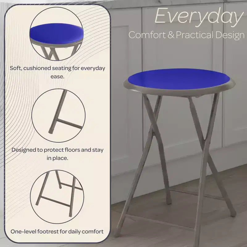 Tabouret pliant sans dossier de 45,7 cm avec capacité de 102 kg