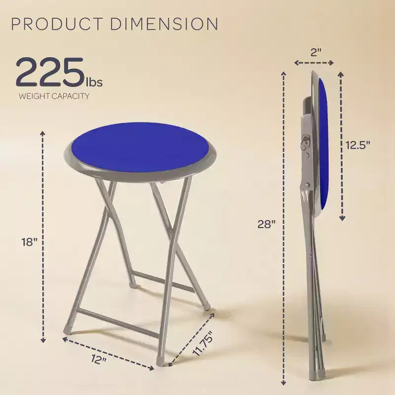 Tabouret pliant sans dossier de 45,7 cm avec capacité de 102 kg