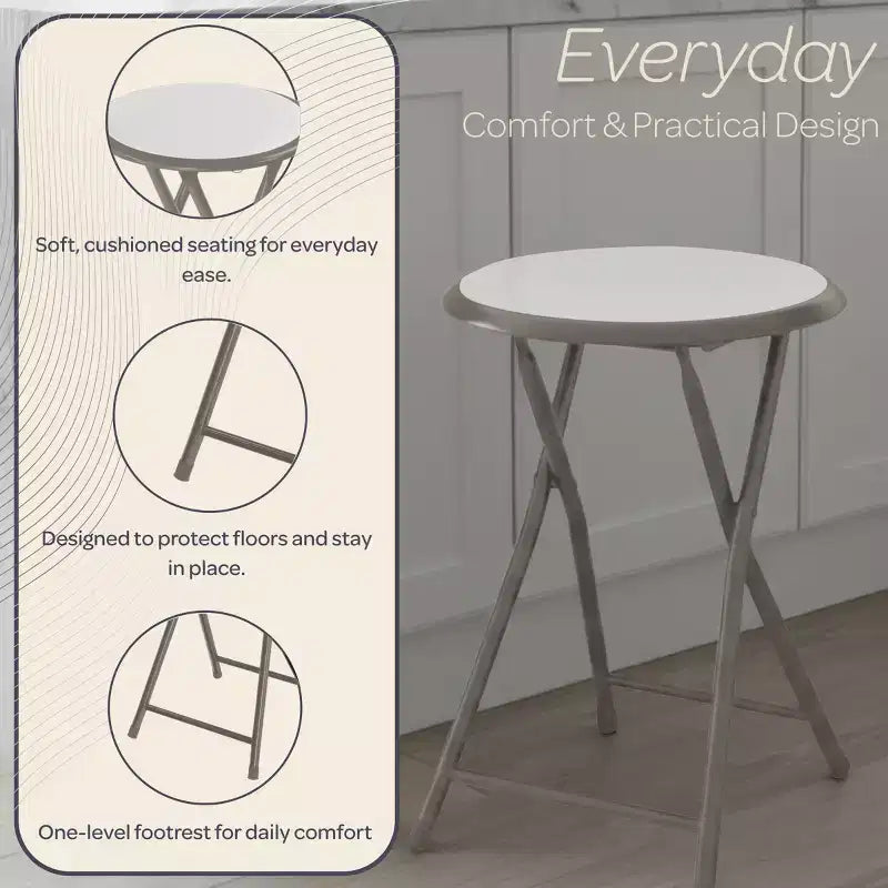 Tabouret pliant sans dossier de 45,7 cm avec capacité de 102 kg