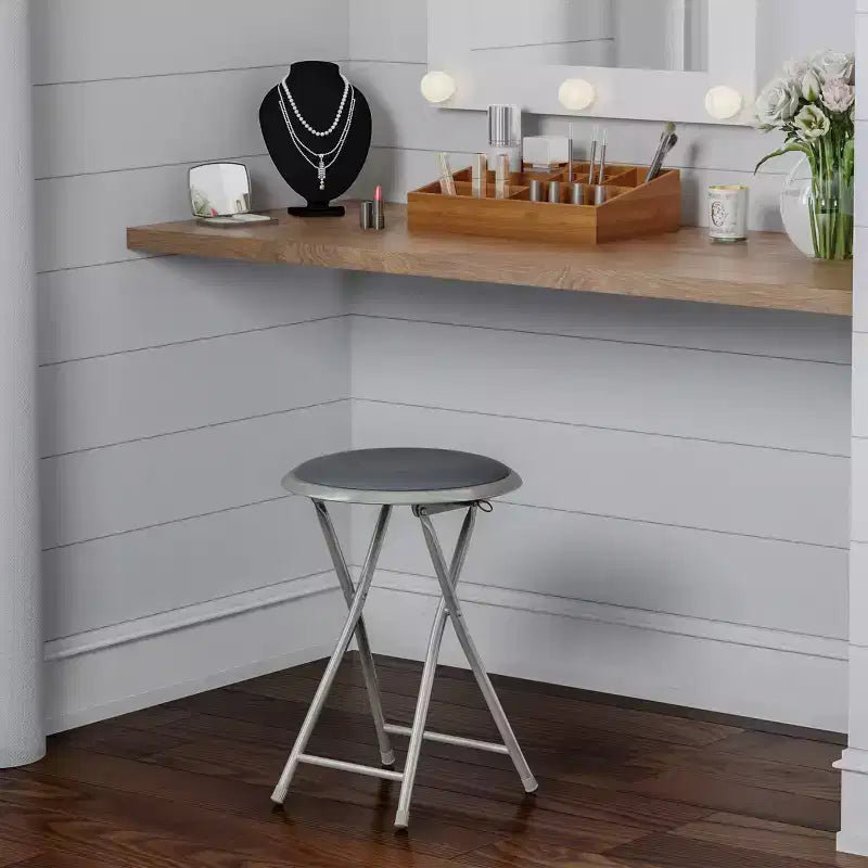 Backless 18-Inch Folding Stool with 225lb Capacity
