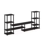 Meuble TV multifonctionnel pour téléviseurs jusqu'à 48 pouces, console de divertissement, étagères ouvertes, Espresso/Noir