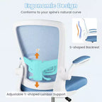 Chaise de dessinateur pivotante réglable avec accoudoirs relevables, support lombaire réglable Noir et Blanc/Noir
