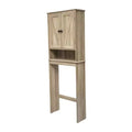 Flash Furniture Dune Farmhouse Over the Toilet Bathroom Storage Cabinet Organizer with Magnetic Closure Doors, Adjustable Cabinet Shelf, Open Lower Shelf