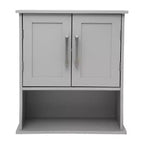 Armoire de toilette murale Vega avec portes à fermeture magnétique, étagère réglable et étagère inférieure ouverte