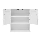 Armoire de toilette murale Vega avec portes à fermeture magnétique, étagère réglable et étagère inférieure ouverte