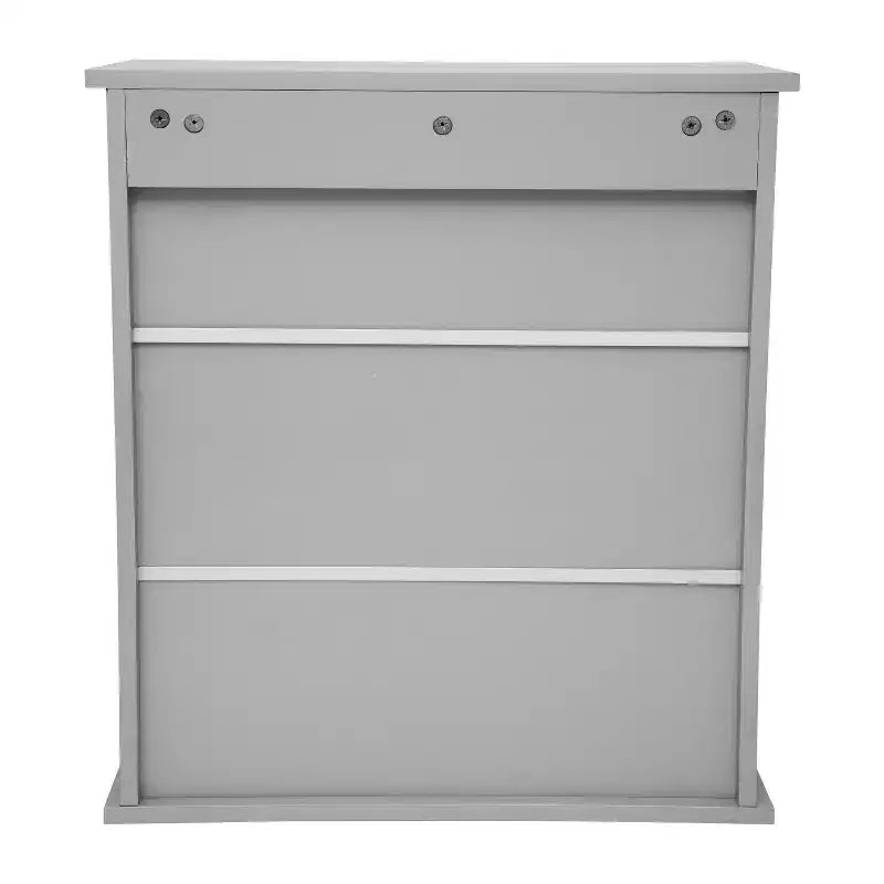Armoire de toilette murale Vega avec portes à fermeture magnétique, étagère réglable et étagère inférieure ouverte
