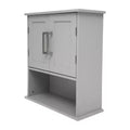 Flash Furniture Vega Wall Mounted Bathroom Medicine Cabinet Storage Organizer with Magnetic Closure Doors, Adjustable Shelf, and Lower Open Shelf