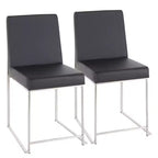 Lot de 2 chaises de salle à manger Fuji à dossier haut -