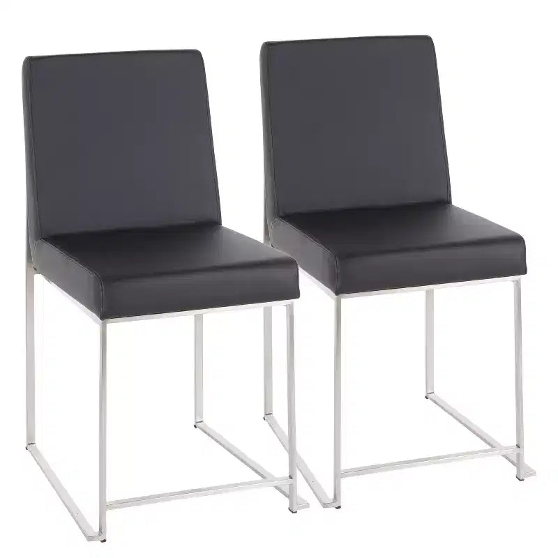Lot de 2 chaises de salle à manger Fuji à dossier haut -