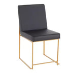 Lot de 2 chaises de salle à manger Fuji à dossier haut -