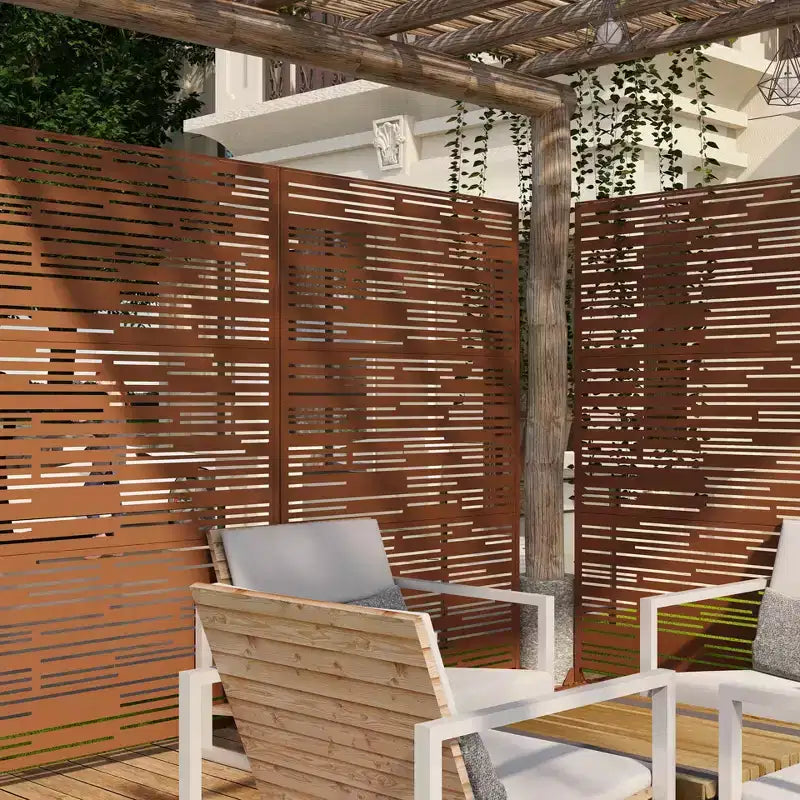 Écran d'intimité extérieur en métal, autoportant, décoratif pour patio