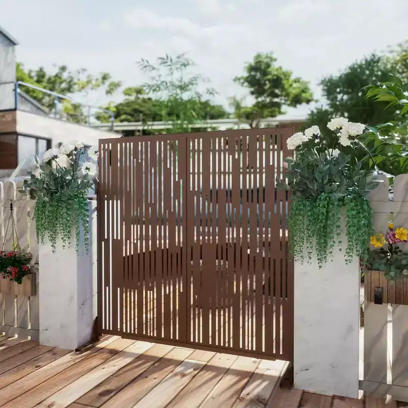 Écran d'intimité extérieur en métal, autoportant, décoratif pour patio