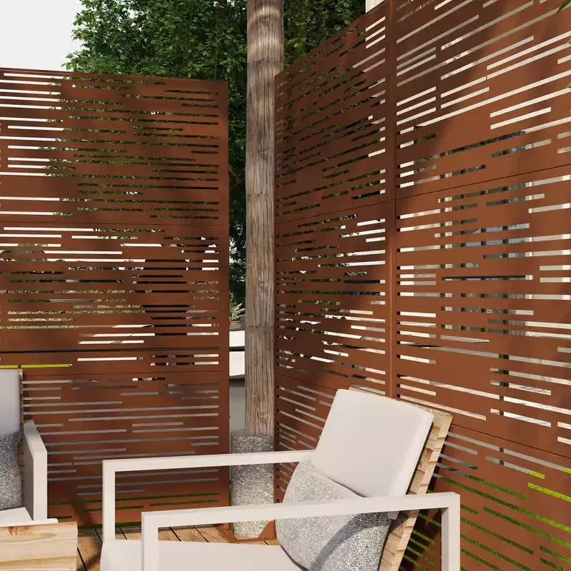 Écran d'intimité extérieur en métal, autoportant, décoratif pour patio