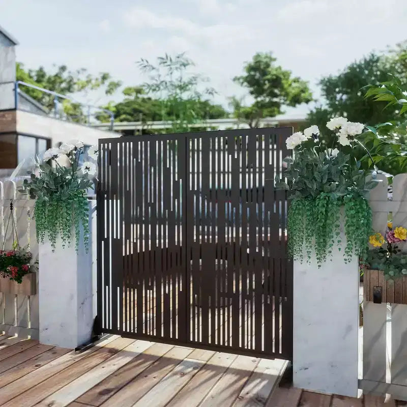 Écran d'intimité extérieur en métal, autoportant, décoratif pour patio