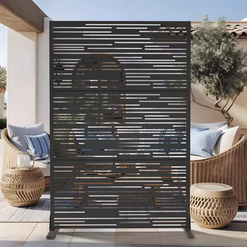 Metal Outdoor Privacy Screen Freestanding Patio Decorative Screens