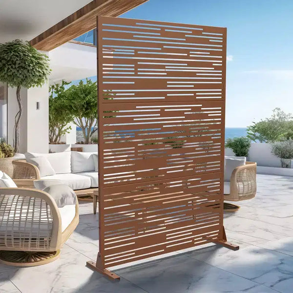 Dovelina Metal Outdoor Privacy Screen Freestanding Patio Decorative Screens