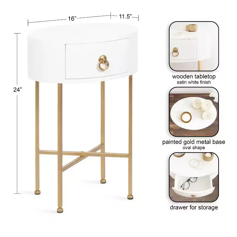 Table d'appoint ovale Decklyn Glam de Kate and Laurel