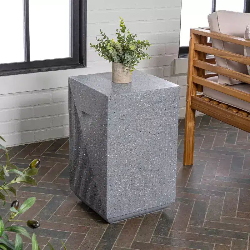 Adrian 20,75 Table d'appoint carrée minimaliste contemporaine intérieure/extérieure