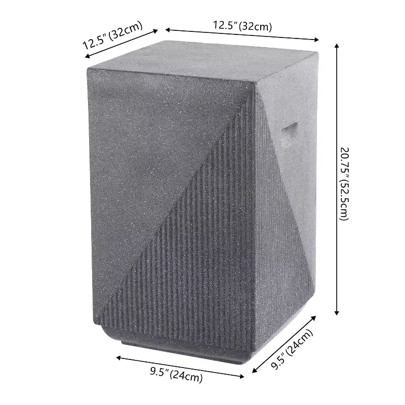 Adrian 20,75 Table d'appoint carrée minimaliste contemporaine intérieure/extérieure
