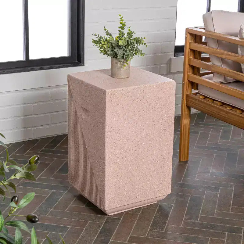 Adrian 20,75 Table d'appoint carrée minimaliste contemporaine intérieure/extérieure