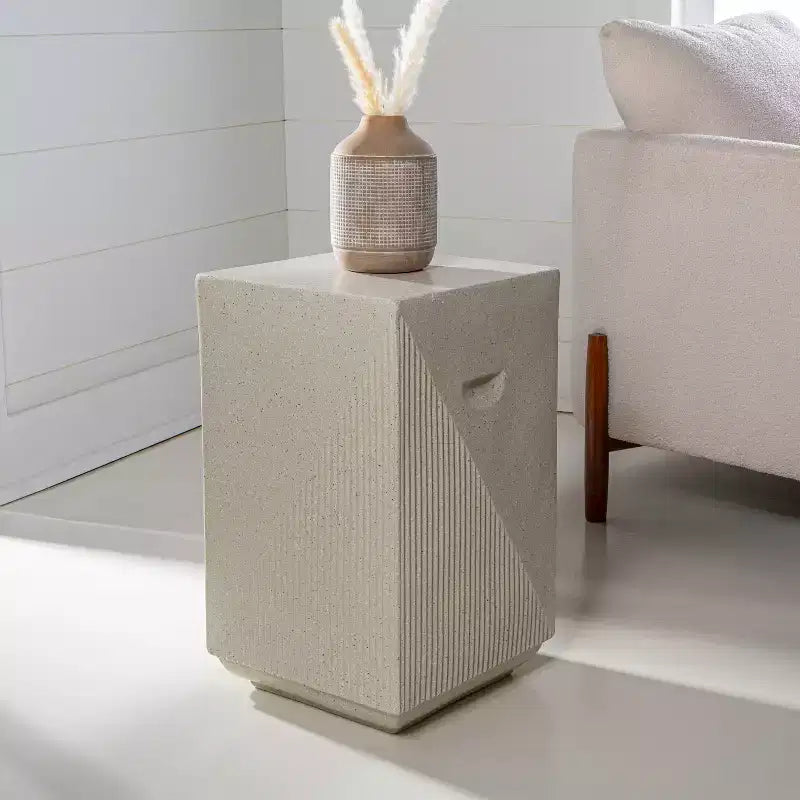 Adrian 20,75 Table d'appoint carrée minimaliste contemporaine intérieure/extérieure