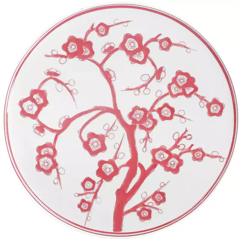 Tabouret de jardin/table d'appoint en céramique Fleur de cerisier 17,7
