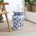 Tabouret de jardin/table d'appoint en céramique Fleur de cerisier 17,7