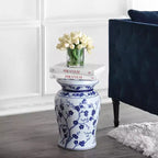 Tabouret de jardin/table d'appoint en céramique Fleur de cerisier 17,7